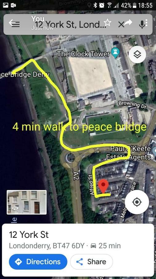 Bridge House Derry City Townhouse Central Free Parking Villa Bagian luar foto